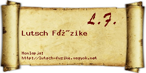 Lutsch Füzike névjegykártya